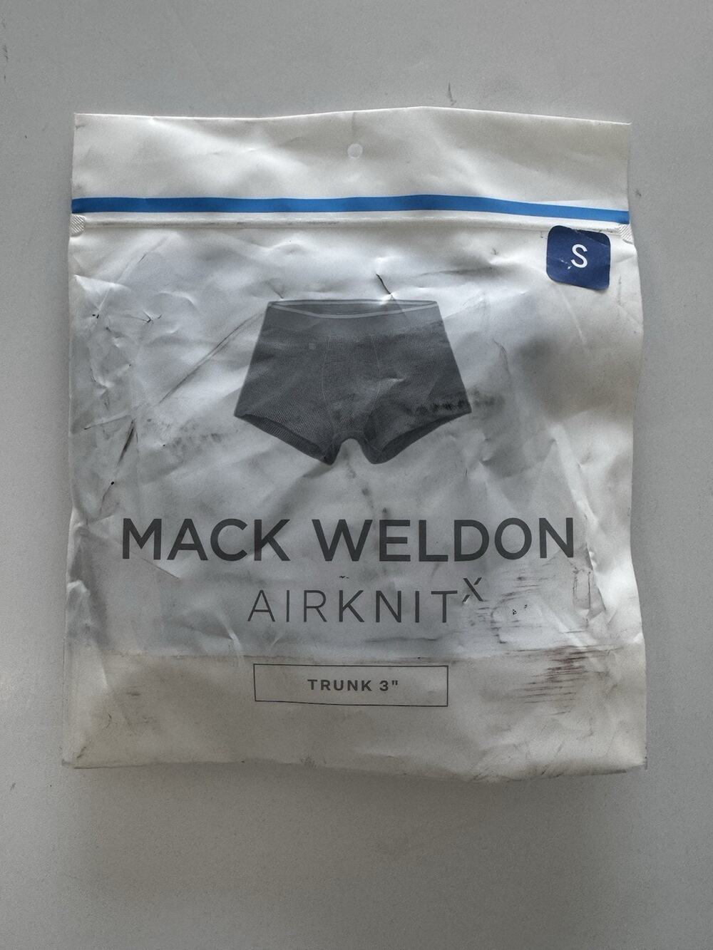 Mack Weldon AIRKNITx Boxer Brief Men Size Small Indigo Heather